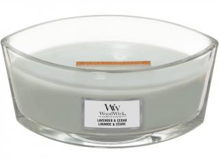 WoodWick – HearthWick vonná svíčka Lavender & Cedar (Levandule a cedr), 453 g