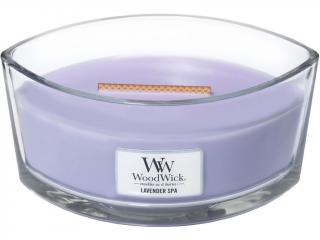 WoodWick – HearthWick vonná svíčka Lavender Spa (Levandulová lázeň), 453 g