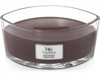 WoodWick – HearthWick vonná svíčka Sueded Sandalwood (Semišové santalové dřevo), 453 g