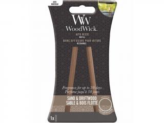 WoodWick – náhradní vonné tyčinky do auta Sand & Driftwood (Písek a naplavené dřevo)