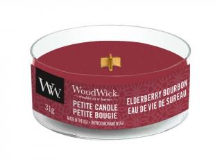 WoodWick – Petite Candle vonná svíčka Elderberry Bourbon (Bourbon s bezem), 31 g