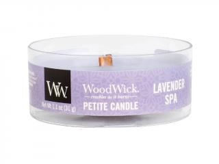 WoodWick – Petite Candle vonná svíčka Lavender Spa (Levandulová lázeň), 31 g