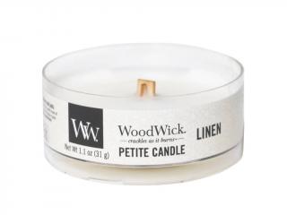 WoodWick – Petite Candle vonná svíčka Linen (Čistý len), 31 g