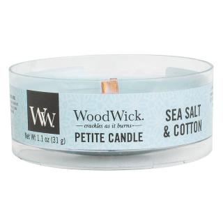 WoodWick – Petite Candle vonná svíčka Mořská sůl a bavlna, 31 g