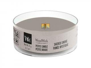 WoodWick –  Petite Candle vonná svíčka Sacred Smoke (Mystický kouř), 31 g