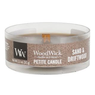 WoodWick – Petite Candle vonná svíčka Sand & Driftwood (Písek a naplavené dříví), 31 g