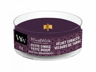 WoodWick – Petite Candle vonná svíčka Velvet Tobacco (Sametový tabák), 31 g