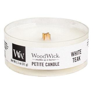 WoodWick – Petite Candle vonná svíčka White Teak (Bílý teak), 31 g