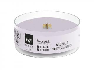 WoodWick – Petite Candle vonná svíčka Wild Violet (Divoká fialka), 31 g