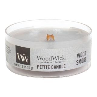 WoodWick – Petite Candle vonná svíčka Wood Smoke (Kouř z cedrového dřeva), 31 g
