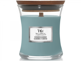 WoodWick – svíčka Evergreen Cashmere (Jehličí a kašmír) Velikost: malá 85 g