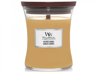 WoodWick – svíčka Gilded Sands (Zlatavé písky) Velikost: střední 275 g