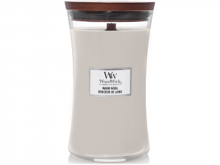 WoodWick – svíčka Warm Wool (Hřejivá vlna) Velikost: velká 609 g