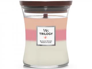 WoodWick – Trilogy svíčka Blooming Orchard (Kvetoucí sad) Velikost: střední 275 g