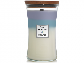 WoodWick – Trilogy svíčka Calming Retreat (Uklidňující a relaxační) Velikost: velká 609 g