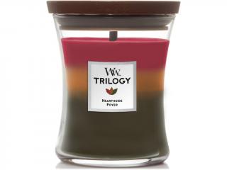 WoodWick – Trilogy vonná svíčka Hearthside Foyer (Posezení u krbu), 275 g