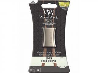 WoodWick – visačka a vonné tyčinky do auta Linen (Čistý len)