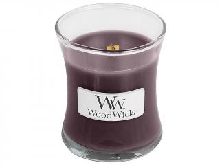 WoodWick – vonná svíčka Black Plum Cognac (Koňak z černých švestek), 85 g