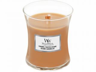 WoodWick – vonná svíčka Caramel Toasted Sesame (Sezamové sušenky s karamelem), 275 g