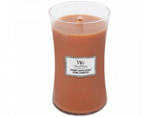 WoodWick – vonná svíčka Caramel Toasted Sesame (Sezamové sušenky s karamelem), 609 g