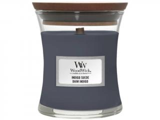 WoodWick – vonná svíčka Idigo Suede (Modrý semiš), 85 g