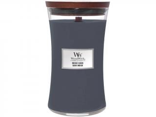 WoodWick – vonná svíčka Indigo Suede (Modrý semiš), 609 g