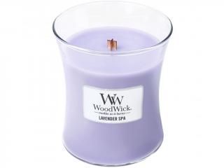 WoodWick – vonná svíčka Lavender Spa (Levandulová lázeň), 275 g