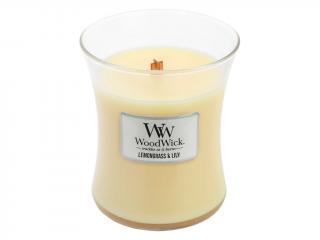 WoodWick – vonná svíčka Lemongrass & Lily (Citronová tráva a lilie), 275 g