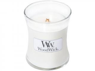WoodWick – vonná svíčka Linen (Čistý len), 85 g