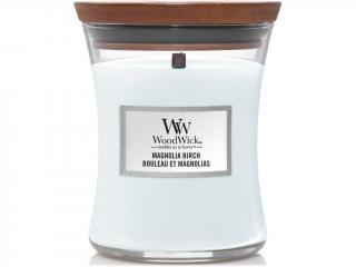 WoodWick – vonná svíčka Magnolia Birch (Magnólie a bříza), 275 g