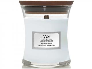 WoodWick – vonná svíčka Magnolia Birch (Magnólie a bříza), 85 g