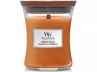 WoodWick – vonná svíčka Pumpkin Praline (Dýňová pochoutka), 275 g
