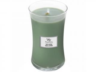 WoodWick – vonná svíčka Sage & Myrrh (Šalvěj a myrha), 609 g