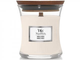 WoodWick – vonná svíčka Vanilla Musk (Vanilkové pižmo) Velikost: malá 85 g