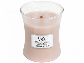WoodWick – vonná svíčka Vanilla & Sea Salt (Vanilka a mořská sůl), 275 g