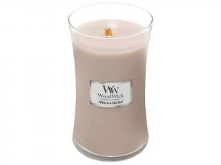 WoodWick – vonná svíčka Vanilla & Sea Salt (Vanilka a mořská sůl), 609 g
