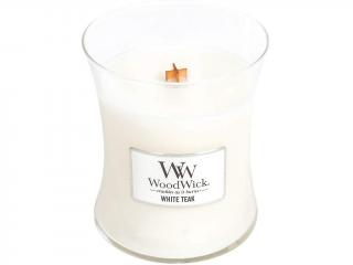 WoodWick – vonná svíčka White Teak (Bílý teak), 275 g