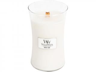 WoodWick – vonná svíčka White Teak (Bílý teak), 609 g