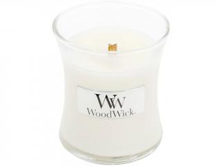 WoodWick – vonná svíčka White Teak (Bílý teak), 85 g