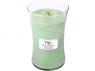 WoodWick – vonná svíčka White Willow Moss (Vrba a mech), 609 g