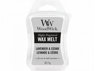 WoodWick – vonný vosk Lavender & Cedar (Levandule a cedr), 22,7 g