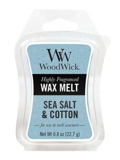 WoodWick – vonný vosk Sea Salt & Cotton (Mořská sůl a bavlna), 22,7 g