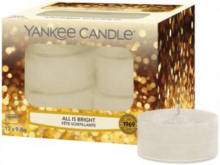 Yankee Candle – čajové svíčky All Is Bright (Všechno jen září), 12 ks