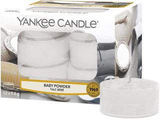 Yankee Candle – čajové svíčky Baby Powder (Dětský pudr), 12 ks