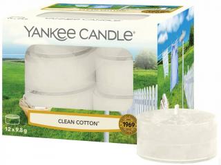 Yankee Candle – čajové svíčky Clean Cotton (Čistá bavlna), 12 ks