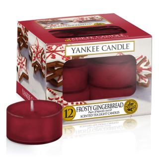 Yankee Candle – čajové svíčky Frosty Gingerbread (Perník s polevou), 12 ks