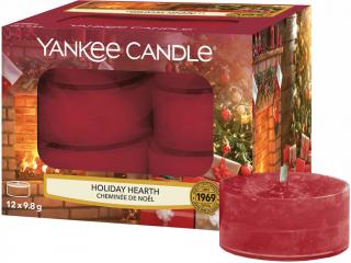 Yankee Candle – čajové svíčky Holiday Hearth (Sváteční krb), 12 ks