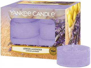 Yankee Candle – čajové svíčky Lemon Lavender (Citron a levandule), 12 ks