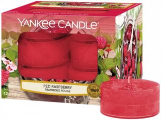 Yankee Candle – čajové svíčky Red Raspberry (Červená malina), 12 ks