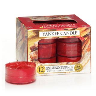 Yankee Candle – čajové svíčky Sparkling Cinnamon, 12 ks